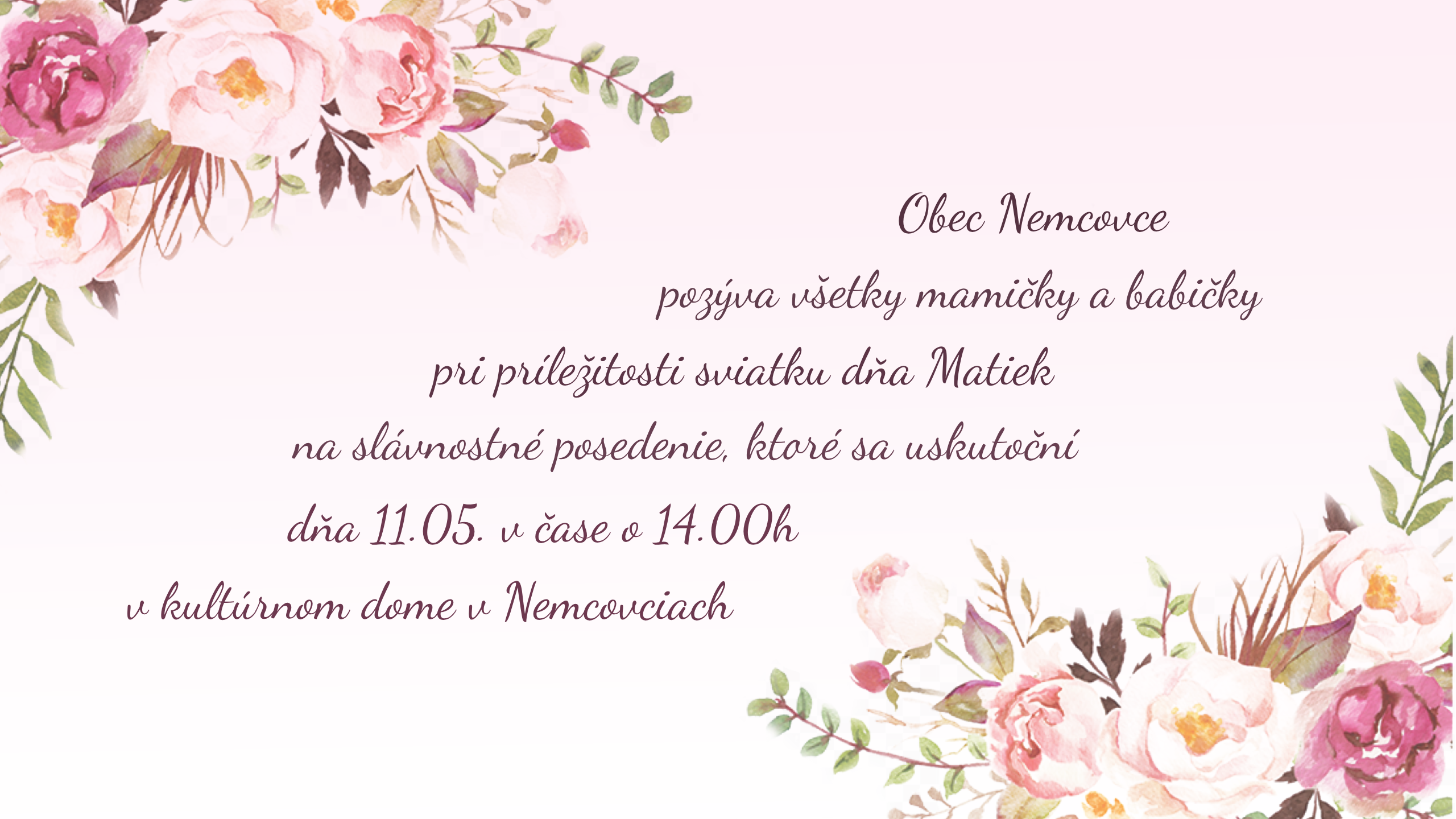 Deň matiek - pozvánka