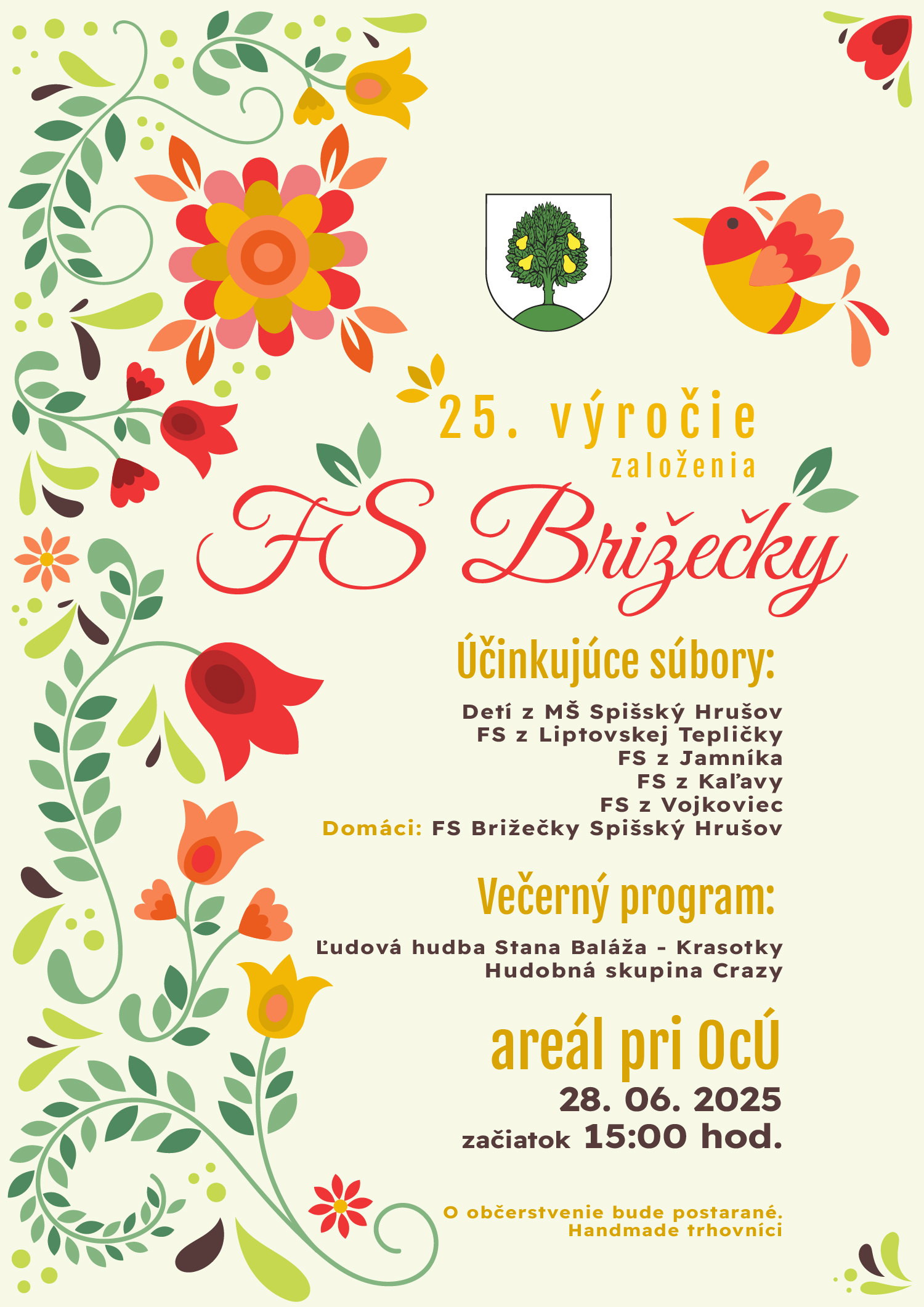Folklórne slávnosti - 25. výročie založenia FS Brižečky 