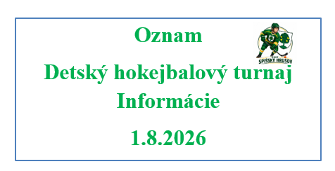 Krátke informácie k blížiacemu sa hokejbalovému turnaju