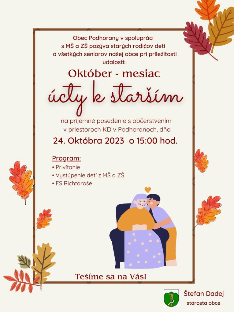 Október - mesiac úcty k starším