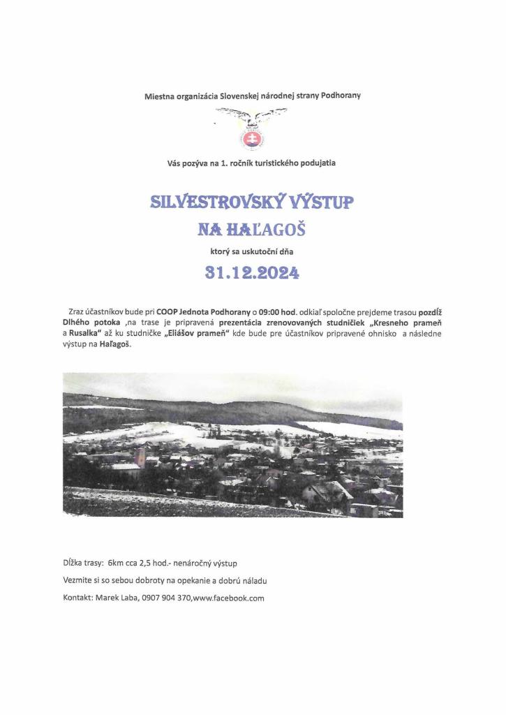 Silvestrovský výstup na Haľagoš