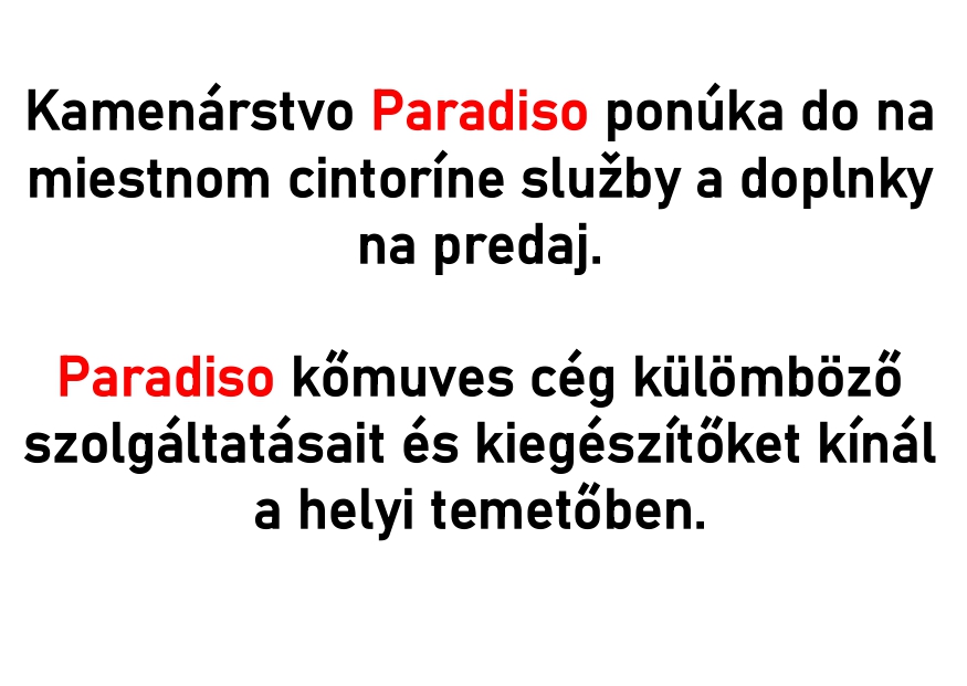 Paradiso Kamenárstvo / kőmüves Paradiso Kamenárstvo / kőmüves