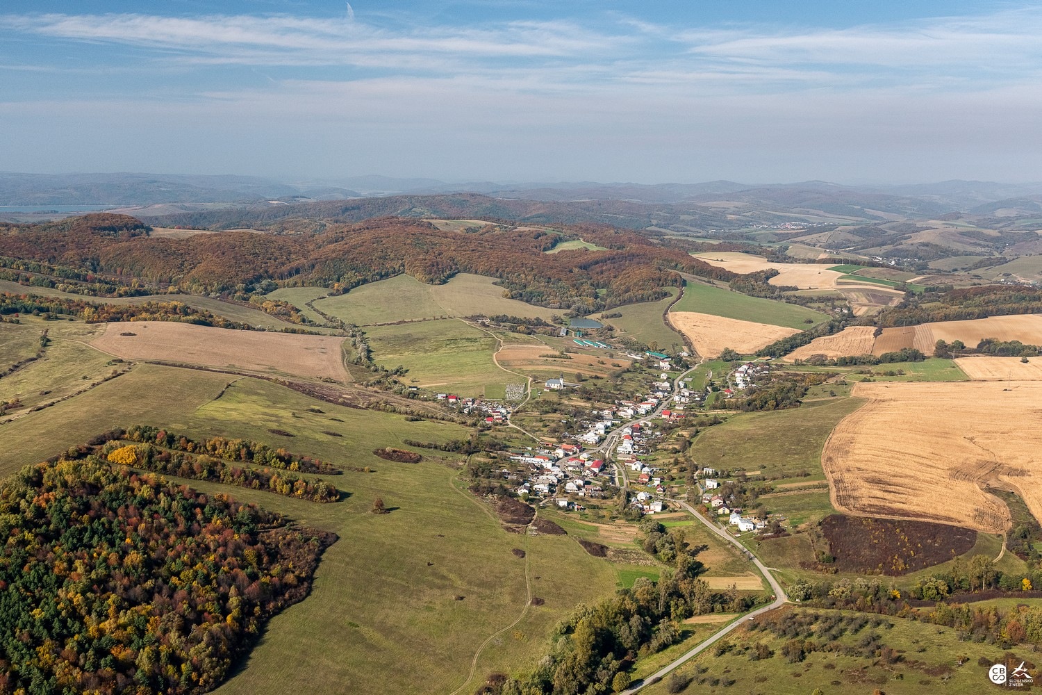 Letecké zábery z obce Karná