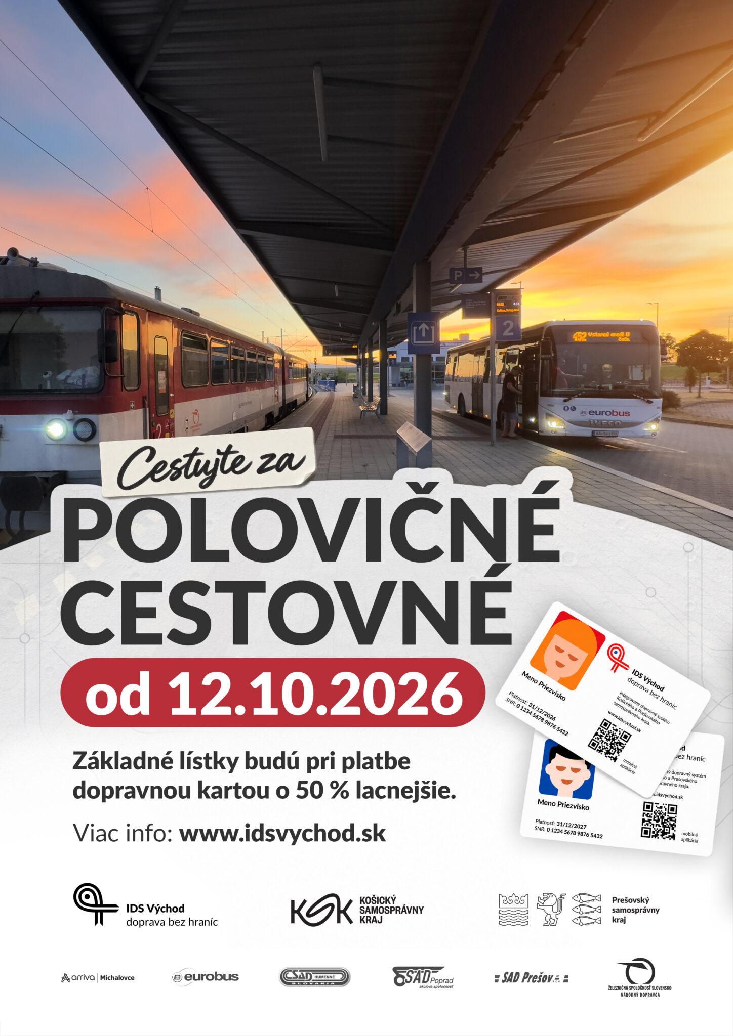 Dočasné zníženie cestovného v regionálnych autobusoch na východe Slovenska od 12.10.2026
