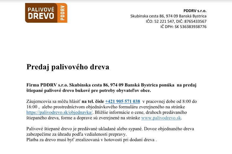 Predaj palivového dreva